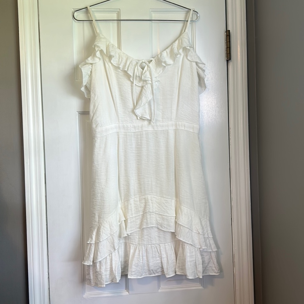The Impeccable Pig Ruffle White Dress Women's Size Large